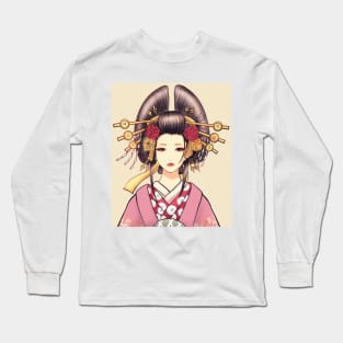 Japanese Girl Geisha Long Sleeve T-Shirt